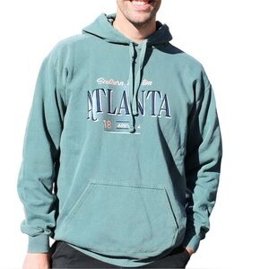 Atlanta Airport Hoodie Sweatshirt Cotton Blend Green Large | City Gear